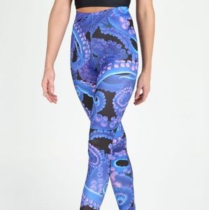 Blackmilk neon octopus leggings high waisted matte finish Large